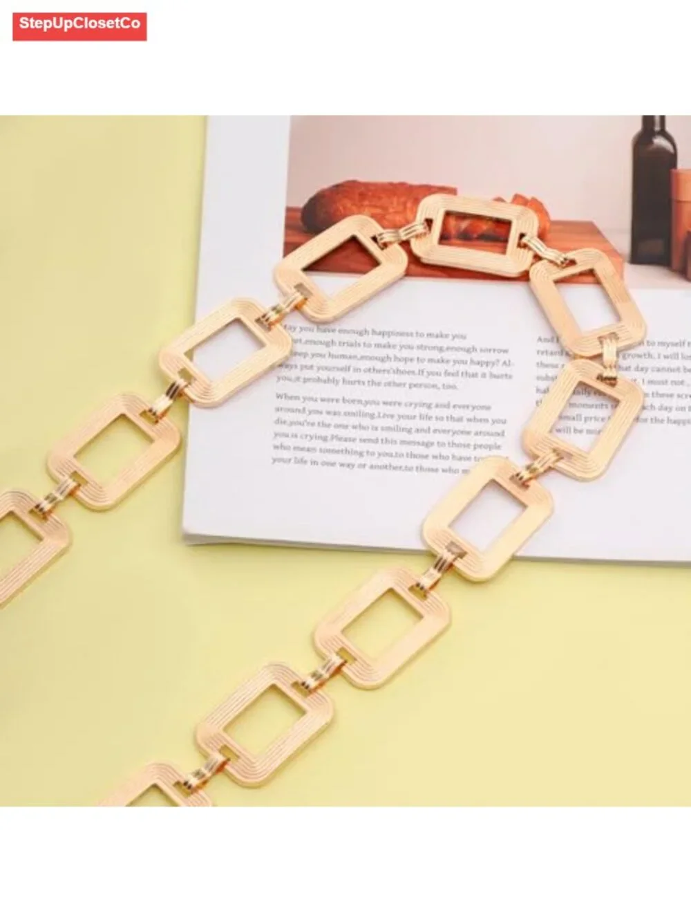 Adjustable Chunky Metal Waist Chain Belt for Women Dresses Jeans